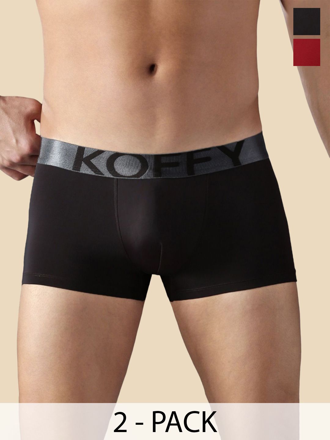 mast & harbour x koffy KOFFY Pack of 2 Cotton Trunks KOFFY_KI52_BRN_MRN_2PC-picture-41