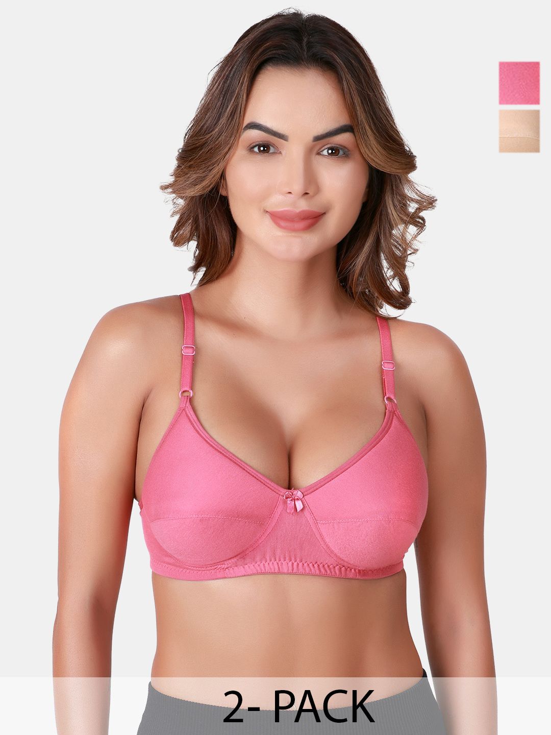 SKDREAMS Pack Of 2 Medium Coverage Cut and Sew Heavily Padded Bra