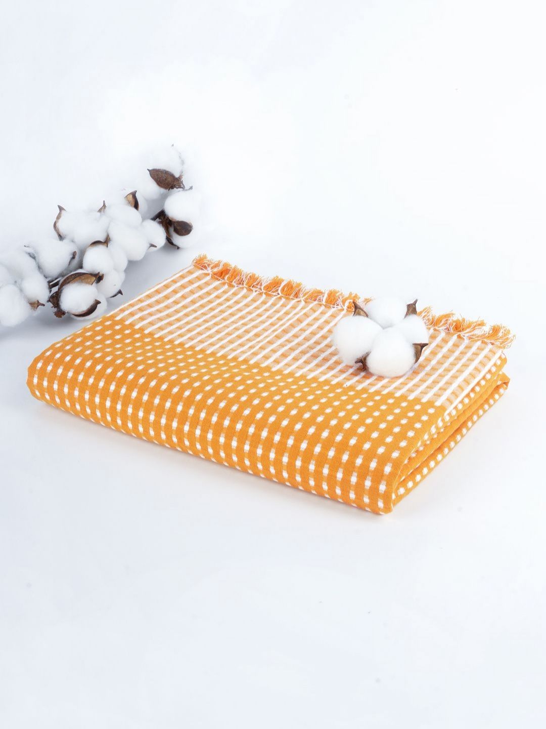 Thirsty Towel Yellow & White 1 Printed Cotton 250 GSM Bath Towel-image-26