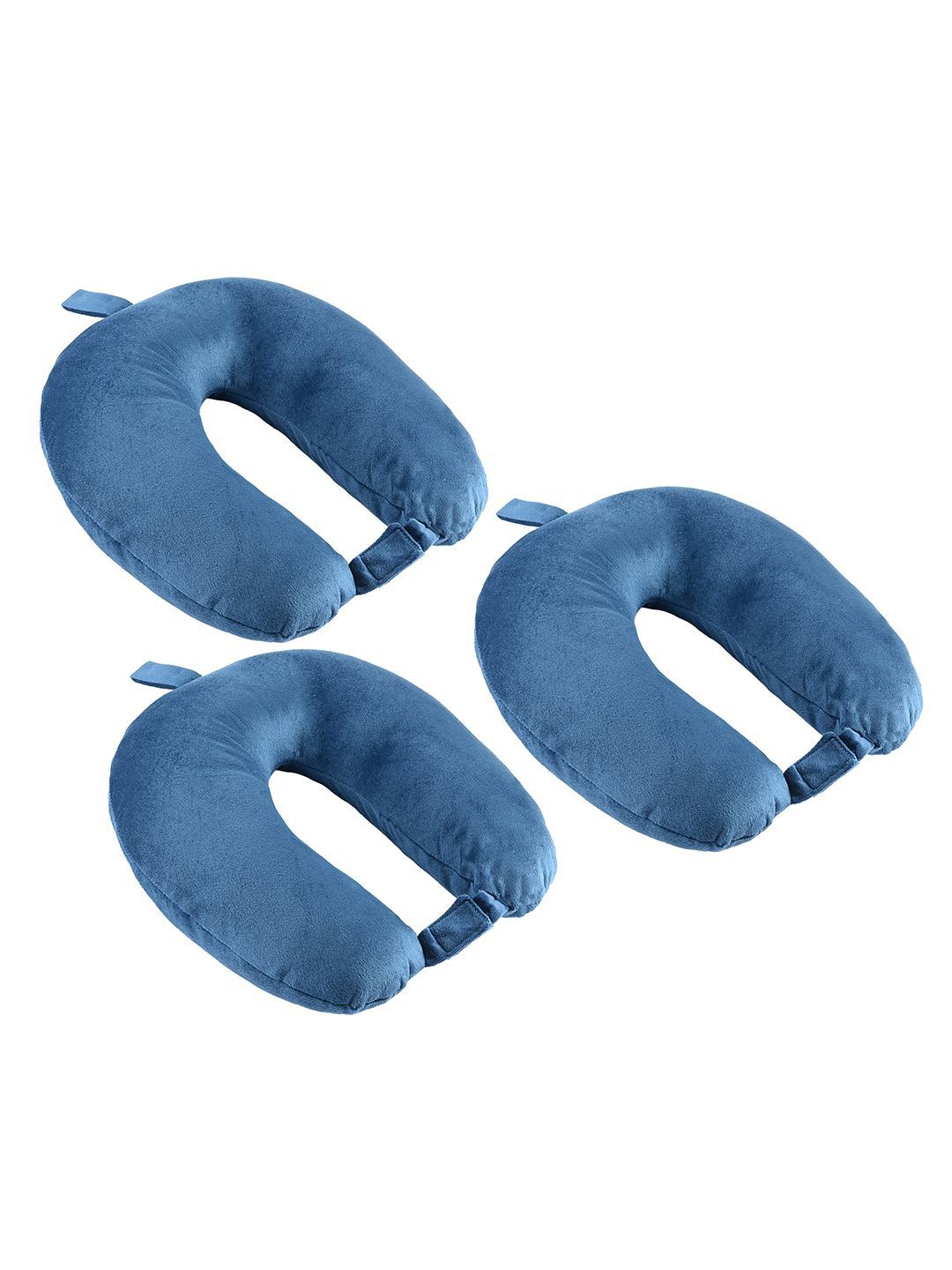 Kuber Industries Blue 3 Pieces Cotton Filled Ultra Soft Travel Pillows-picture-34