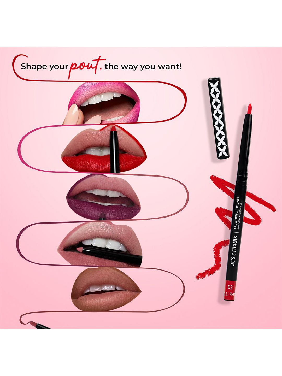 Just Herbs Fill & Defined Lip Liner With Shea Butter - 0.3g - Wine & Dine 02-image-23