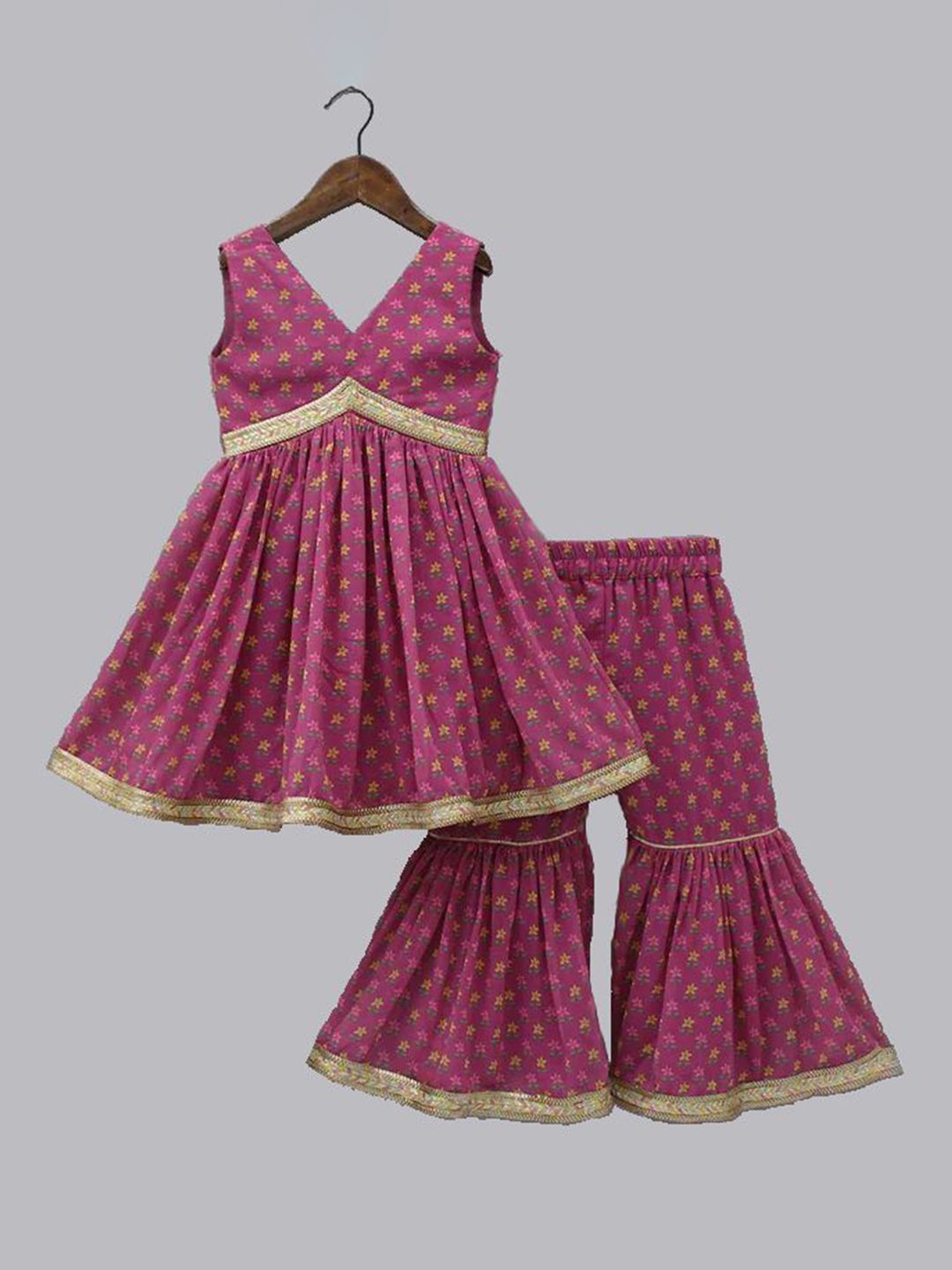 BAESD Girls Floral Printed Regular Kurta with Sharara-image-36