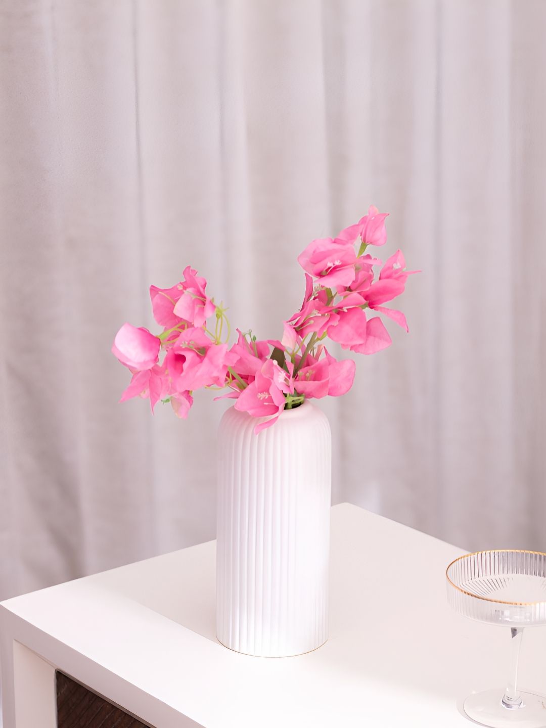 The Decor Mantra White Textured 
Ceramic Flower Vase-picture-12