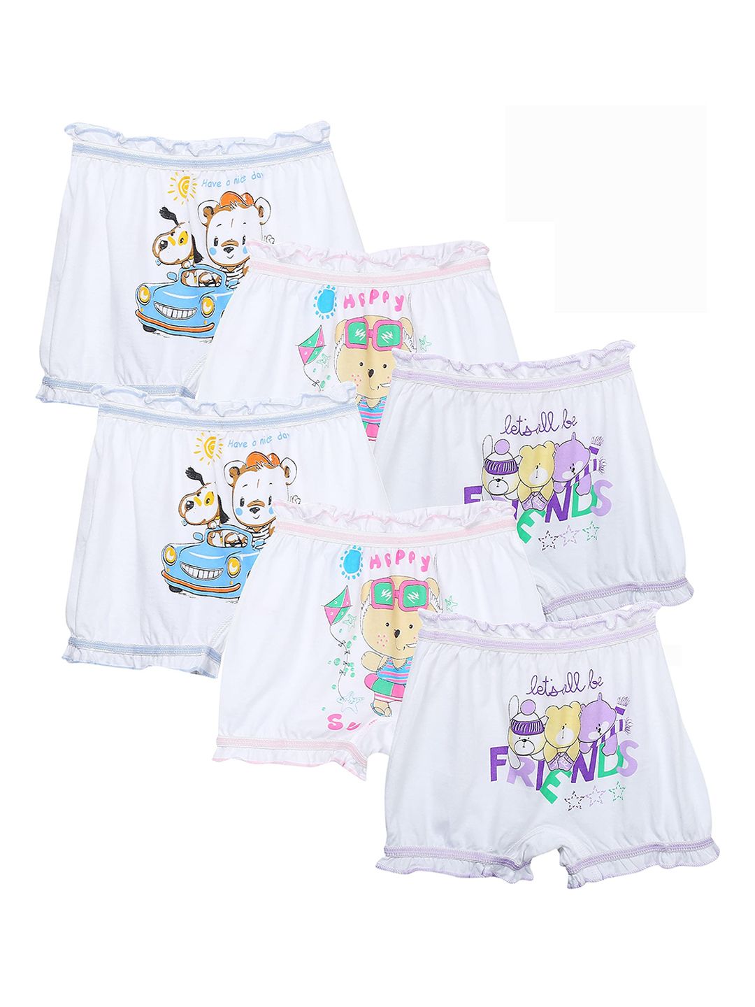 Dowin Unisex Kids Pack of 6  Cotton Ribbed Briefs van8902733639828-picture-15