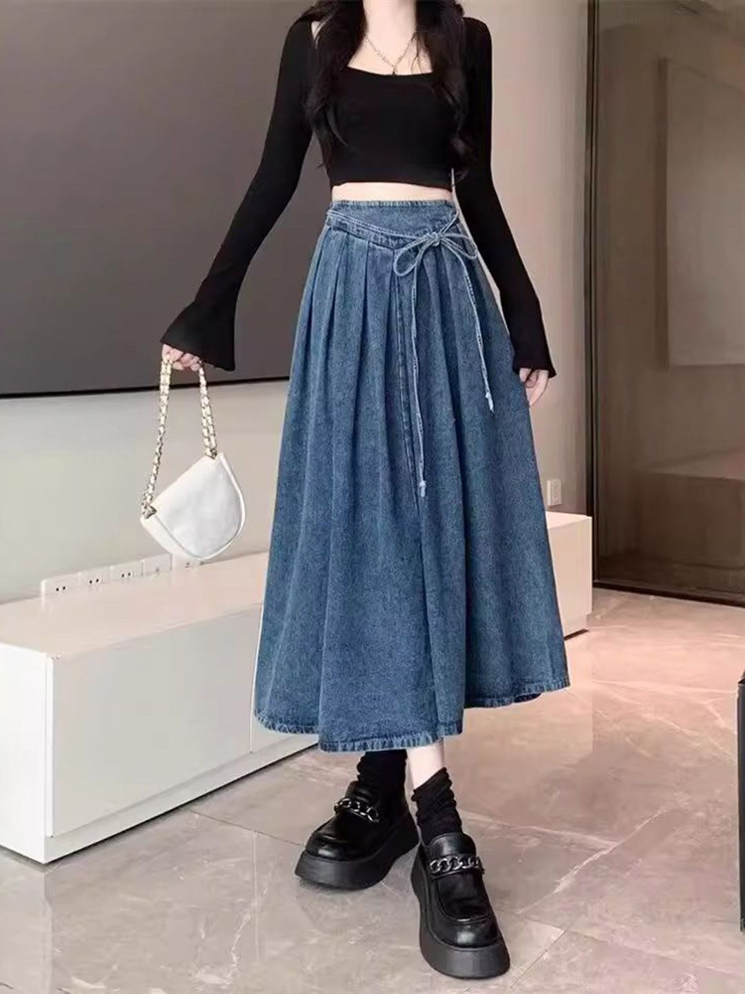 StyleCast x Revolte Women Flared Slash Knee Jeans-picture-26