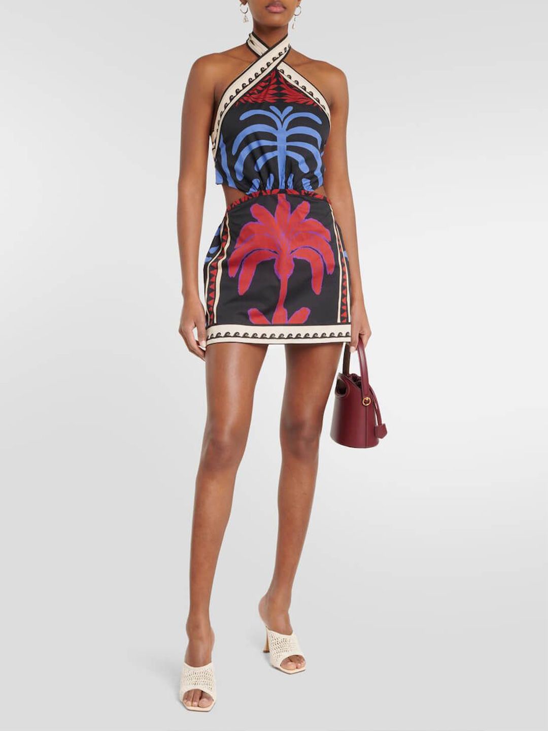 StyleCast x Revolte Printed Halter Neck Cut-Outs Sheath Mini Dress view 4