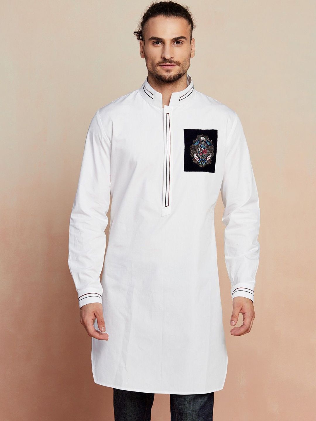 SEVENDC Ethnic Motifs Thread Work Cotton Straight Kurta-picture-15