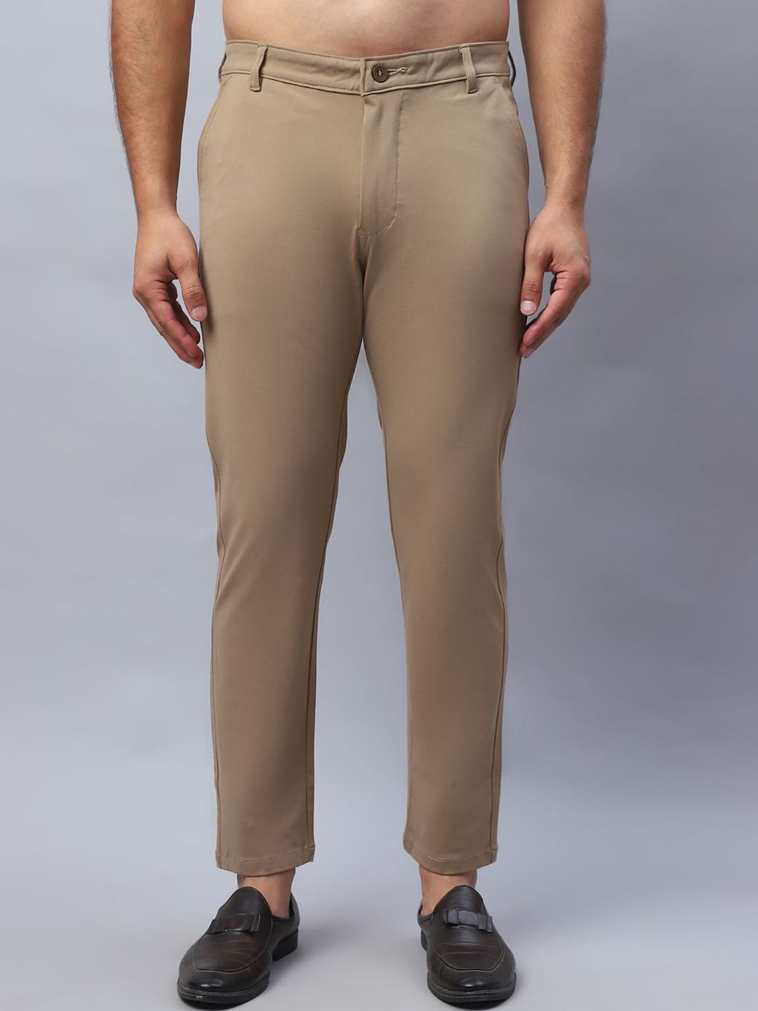 Indian Needle Men Relaxed Tapered Fit Easy Wash Trousers-picture-42