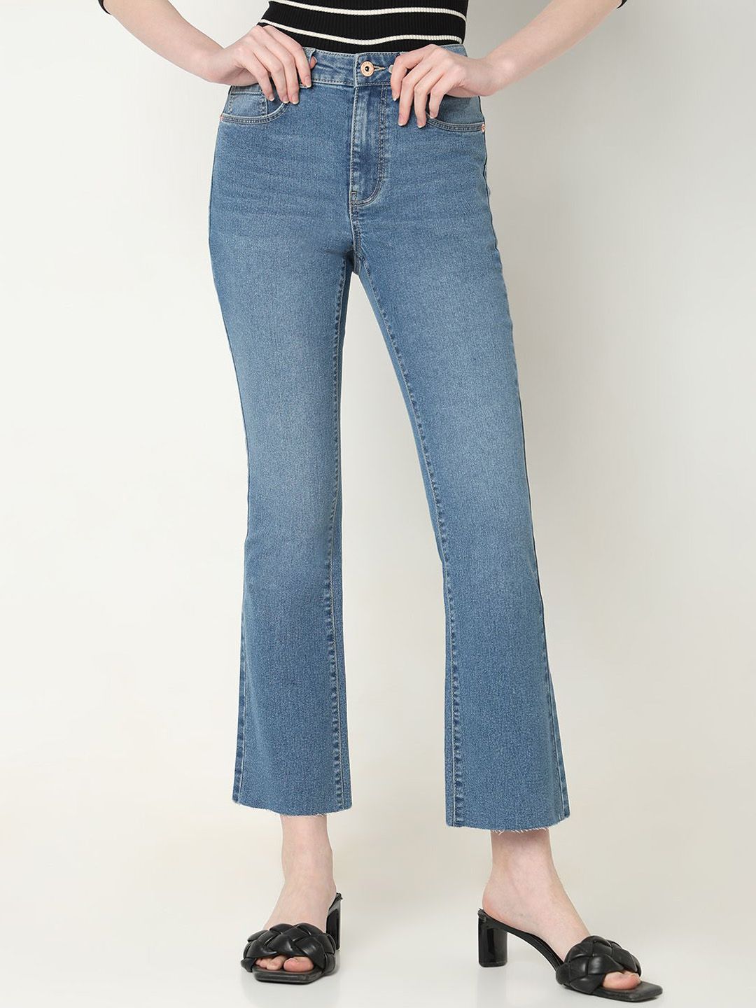 Vero Moda Women Flared Low Distress Stretchable Jeans-picture-30