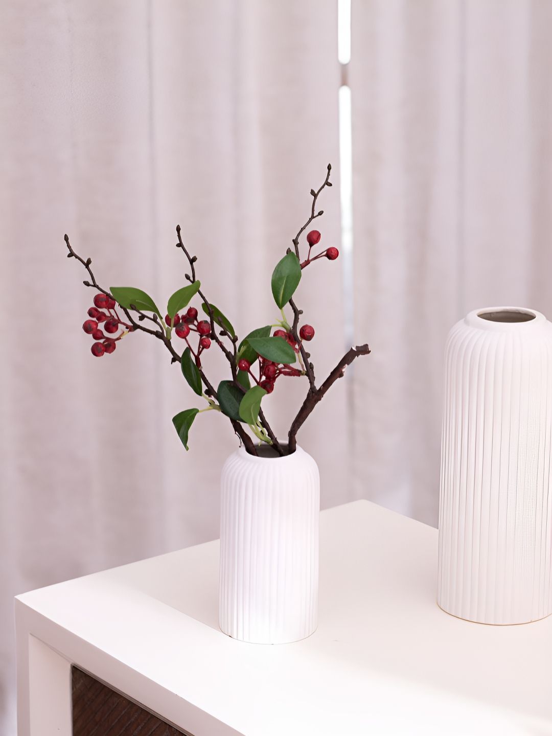 The Decor Mantra White Ceramic Flower Vase-picture-13