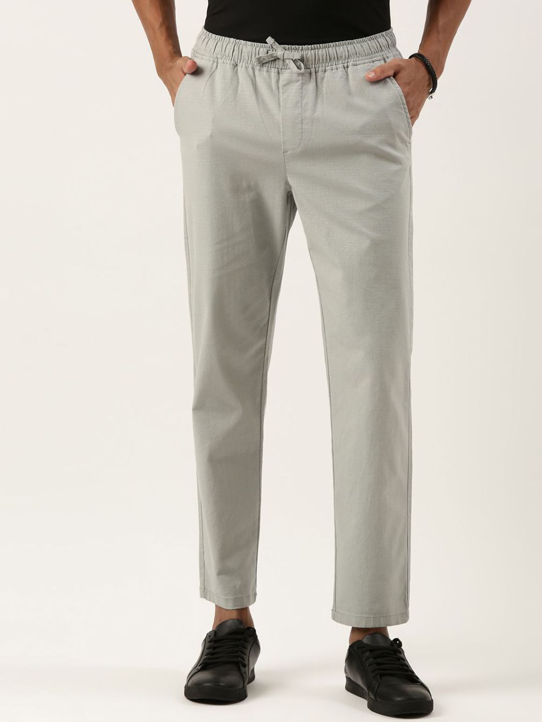 The Roadster Lifestyle Co Cotton Mid-Rise Trousers-image-49