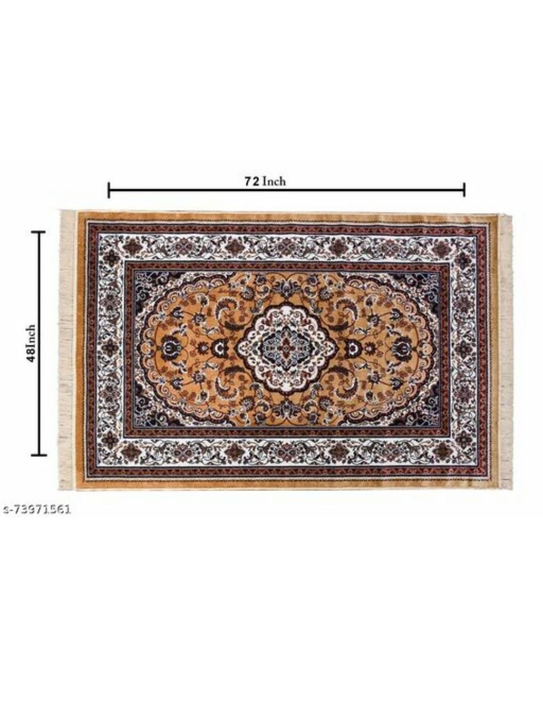 Samjeeda Handloom carpets Red Geometric Anti-Skid Cotton Carpet-picture-41