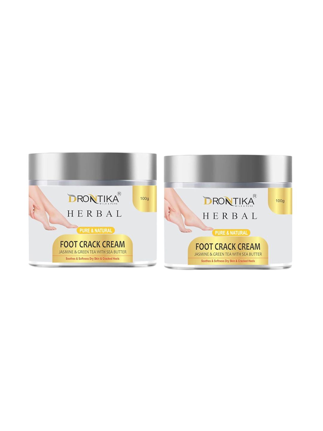 DRONTIKA Set Of 2 Herbal Foot Crack Cream With Green Tea - 100 g Each-image-11
