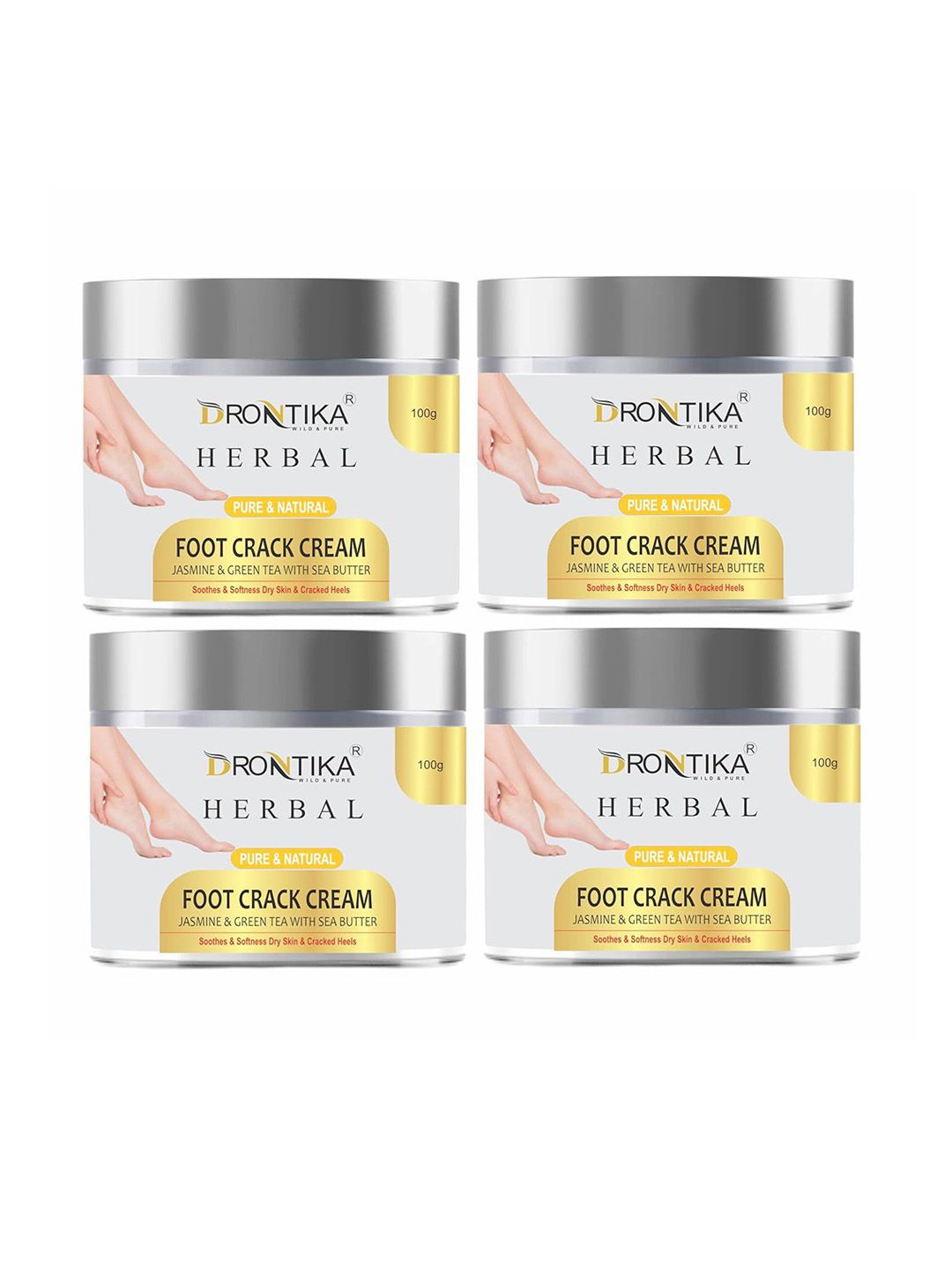 DRONTIKA Set Of 4 Pure & Natural Foot Crack Cream With Shea Butter - 100 g Each-picture-48