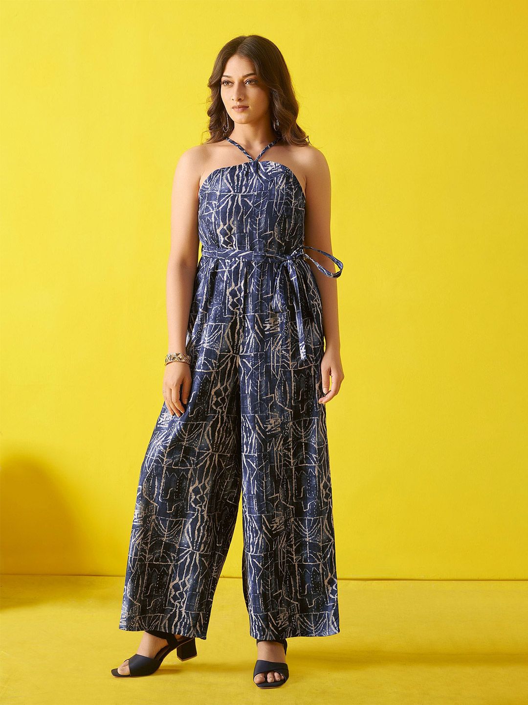 Anouk Women Halter Neck Printed Basic Jumpsuit-picture-14