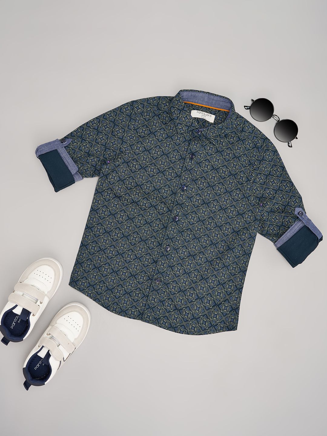 Pantaloons Junior Boys Floral Opaque Party Shirt-picture-17