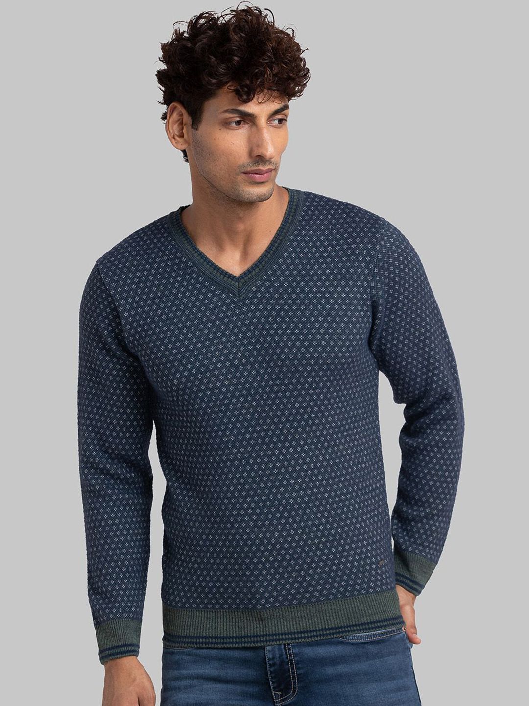 Parx Men Printed V-neck Long Sleeves Pullover Sweaters-picture-21
