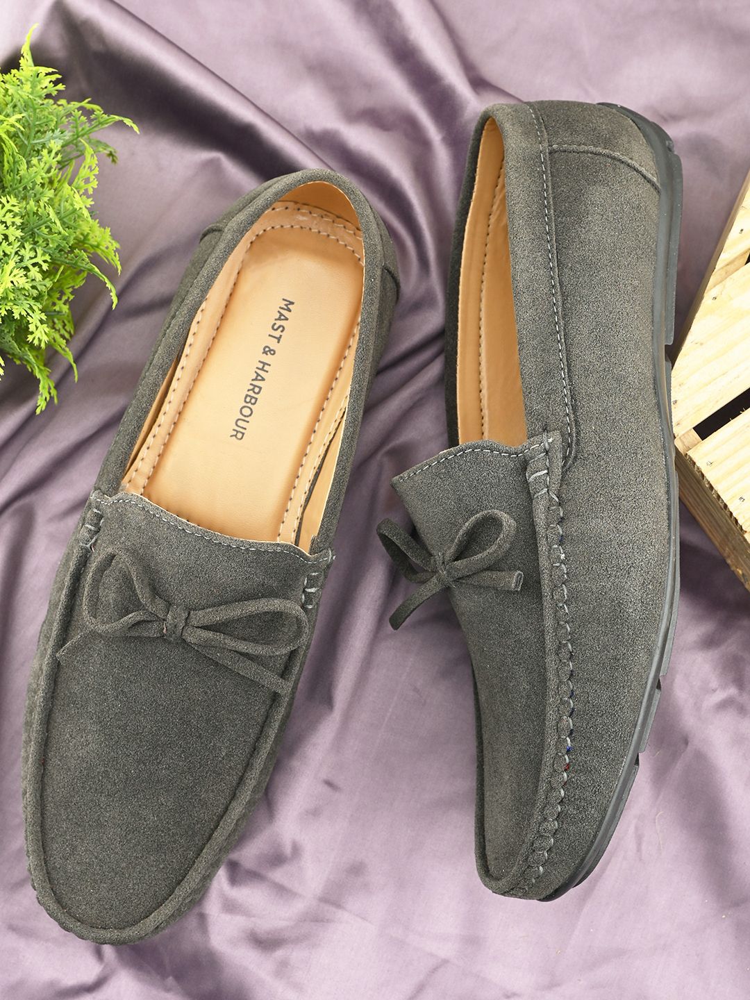 Mast & Harbour Men Slip-On Lightweight Loafers With Bows-picture-21