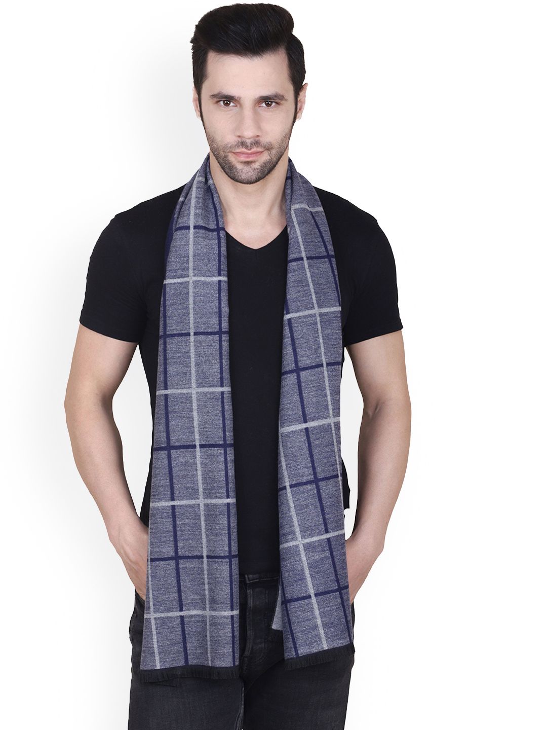 Cazzano Men Checked Merino Wool Mufflers-picture-27