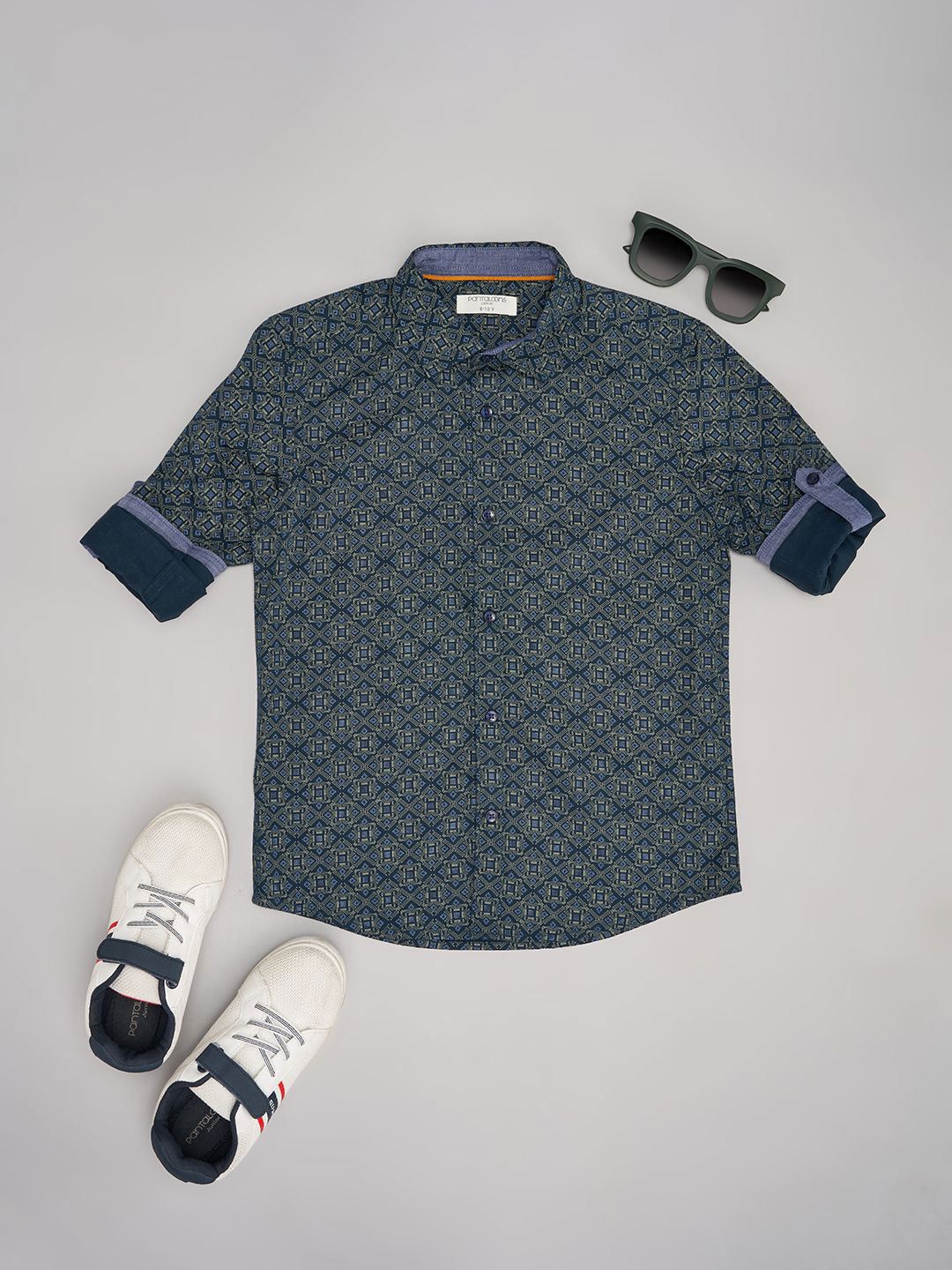 Pantaloons Junior Boys Floral Opaque Party Shirt-picture-21