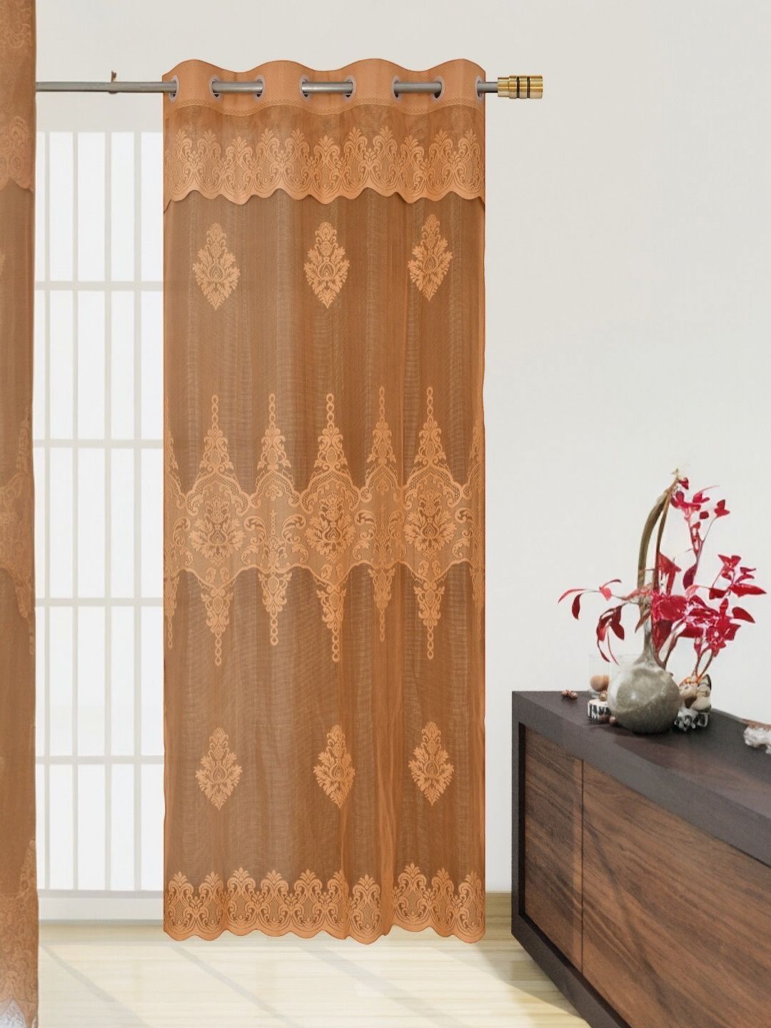 BIGGER FISH Multicoloured Floral Sheer Long Door Curtain-picture-2