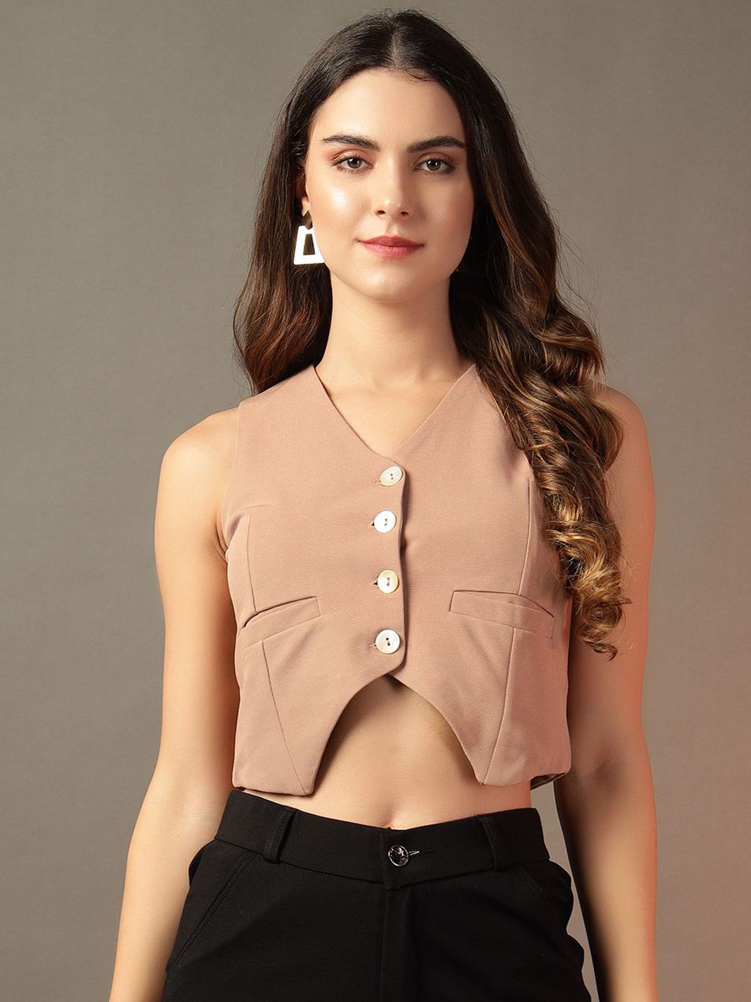 Trend Arrest  V-Neck Woven Waistcoat-picture-41