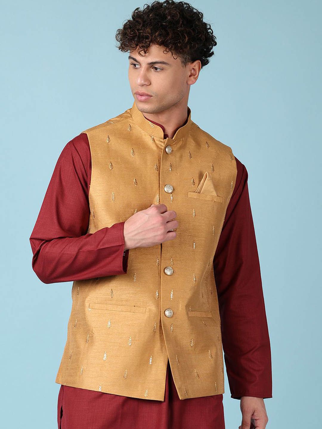 V-Mart Embroidered Woven Nehru Jacket-picture-31