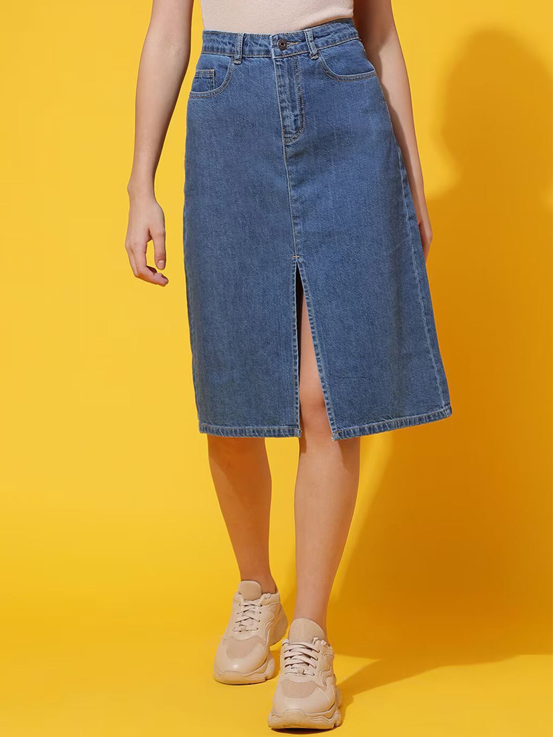 Belliskey Straight Denim Midi Skirt-picture-46