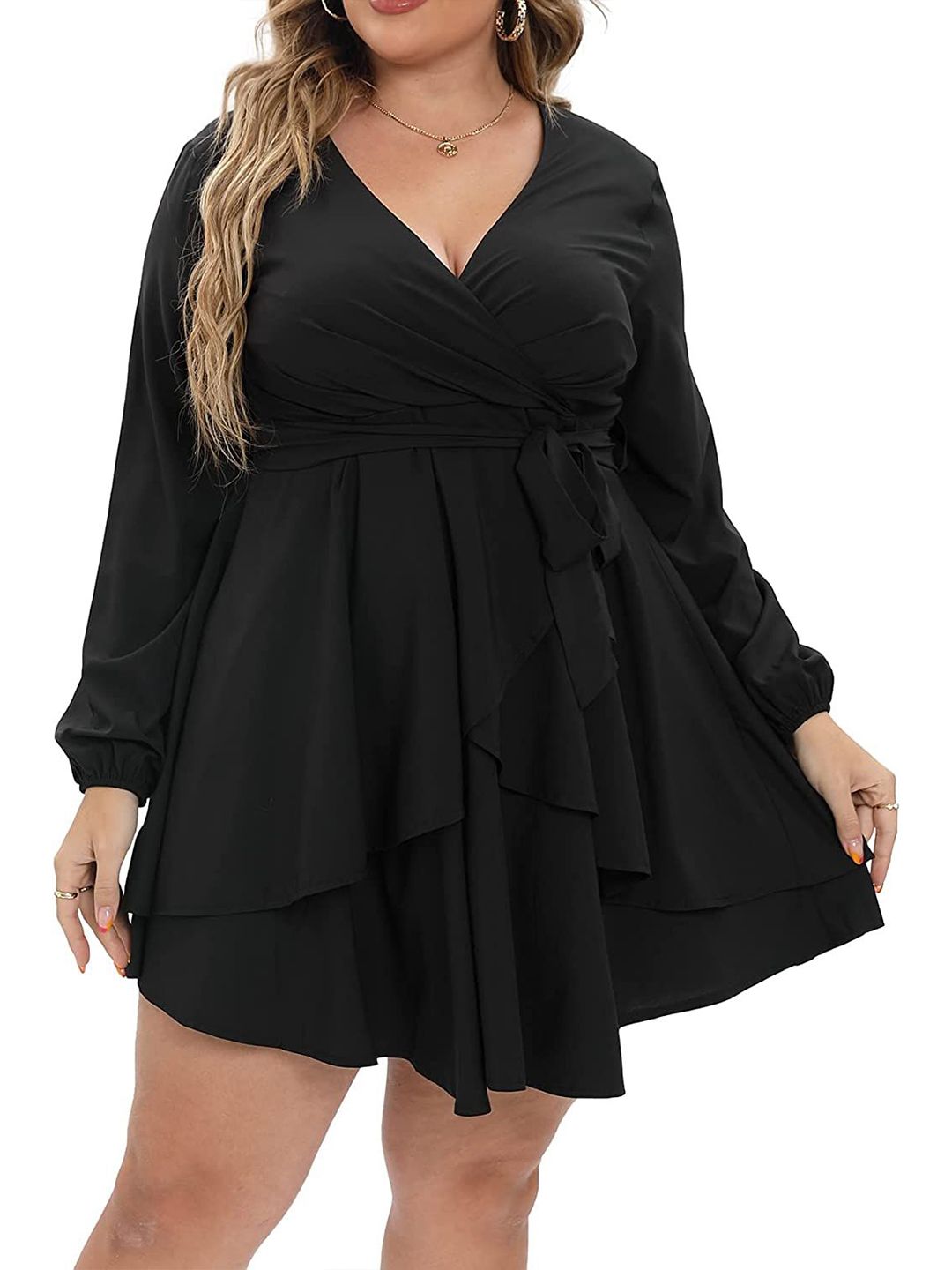 Samsara Couture Ruffled Fit & Flare Midi Dress