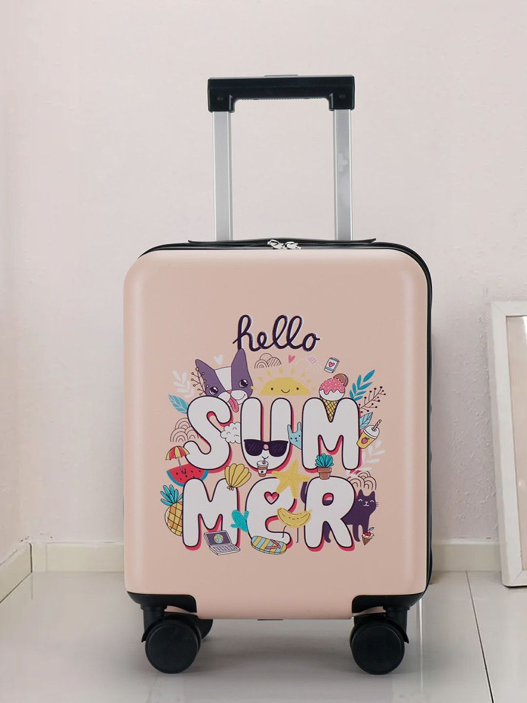 THE CLOWNFISH Printed Hard Sided Cabin Trolly Suitcase-picture-22