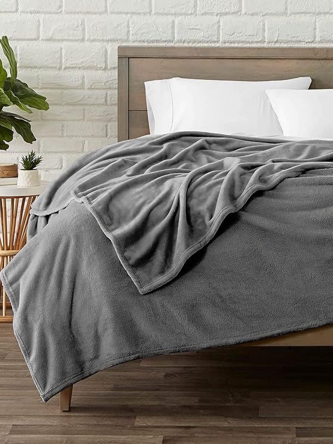 MORADO Grey 300 GSM Double Bed Blanket-picture-0