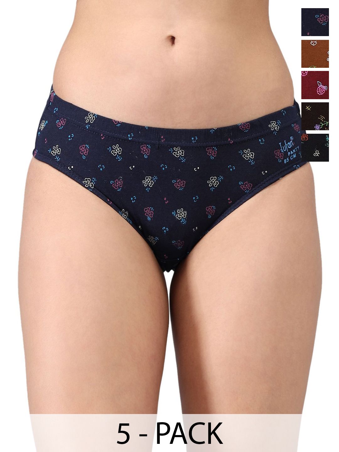 KANSAL Women Pack Of 5 Printed Combed Cotton Hipster-picture-18