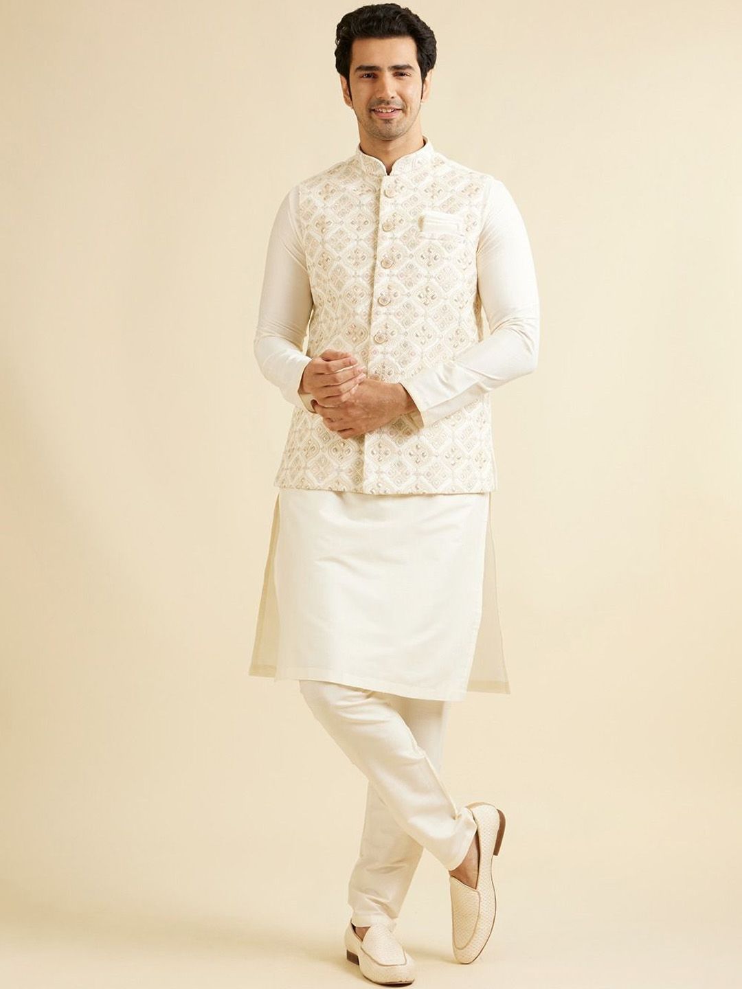 Manyavar Woven Design Woven Nehru Jackets-picture-25