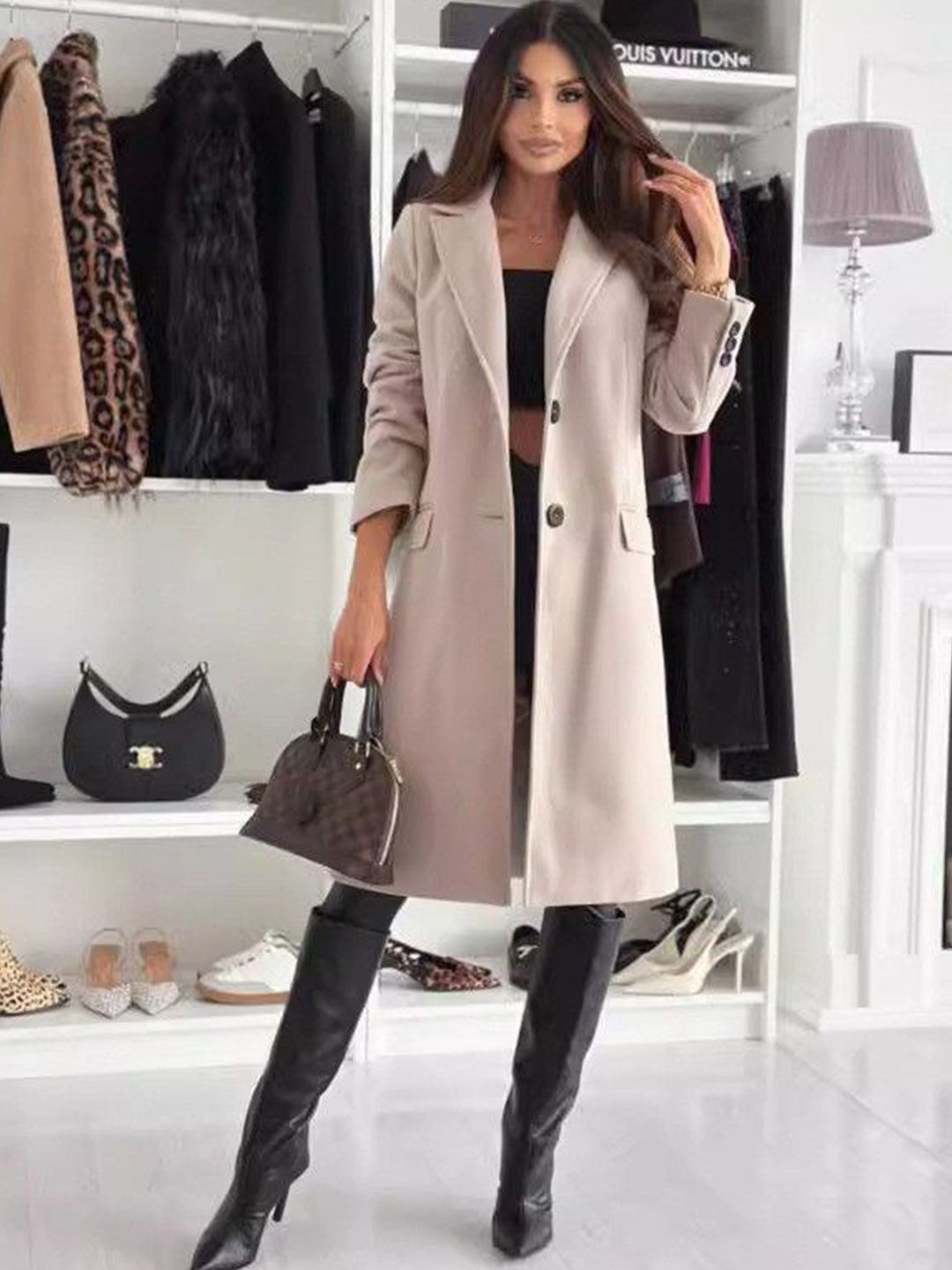 StyleCast Women Longline Open Front Jacket