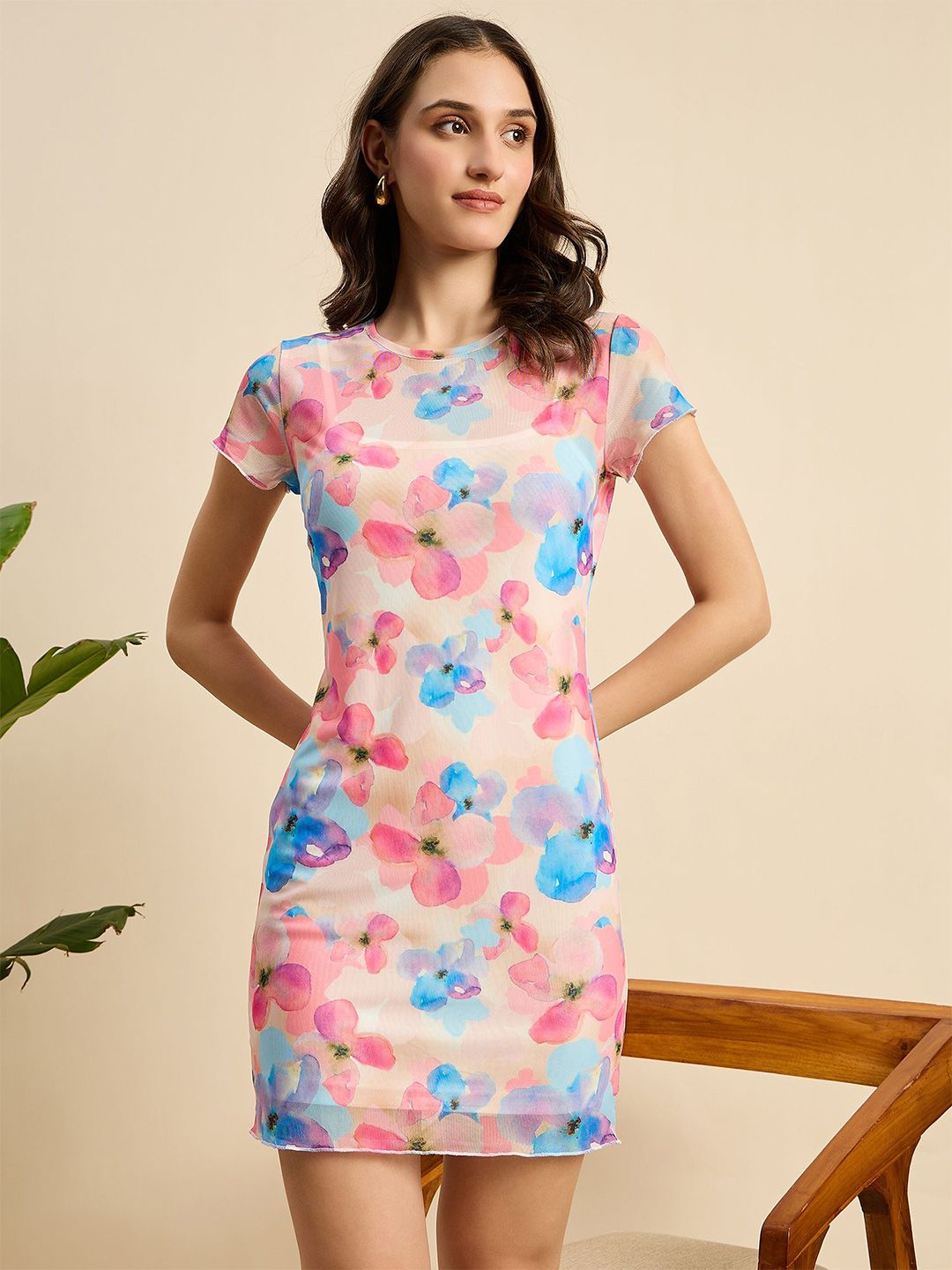 Mast & Harbour Floral Print Bodycon Dress-picture-24