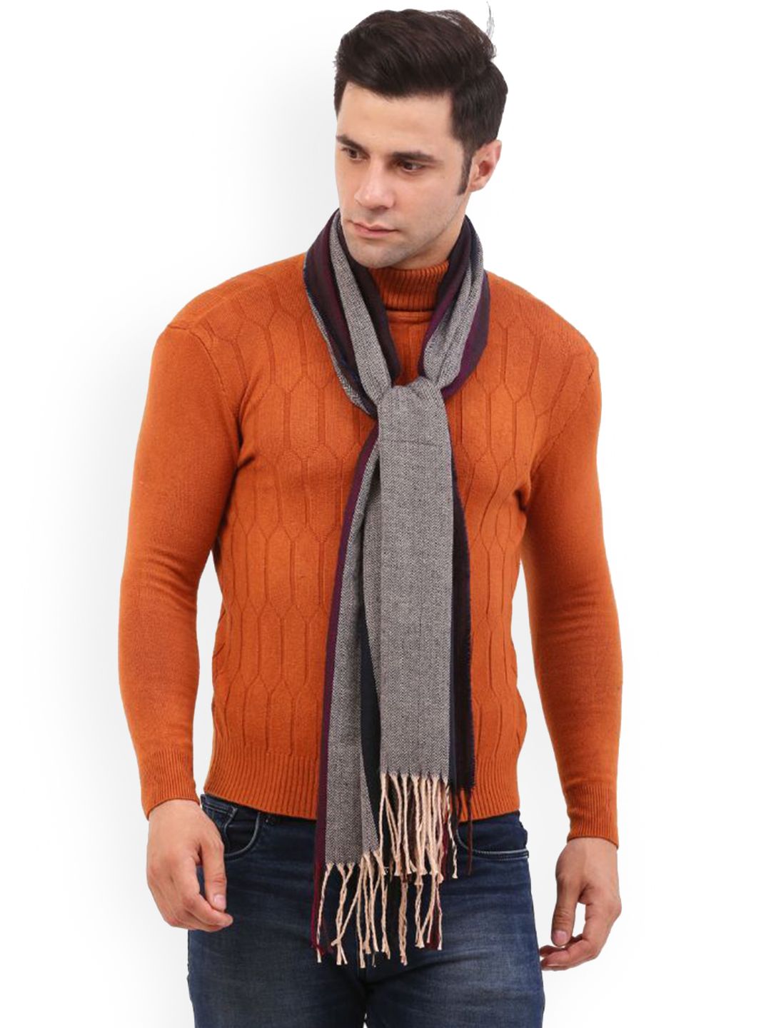 Cazzano Men Striped Acrylic Mufflers-picture-10