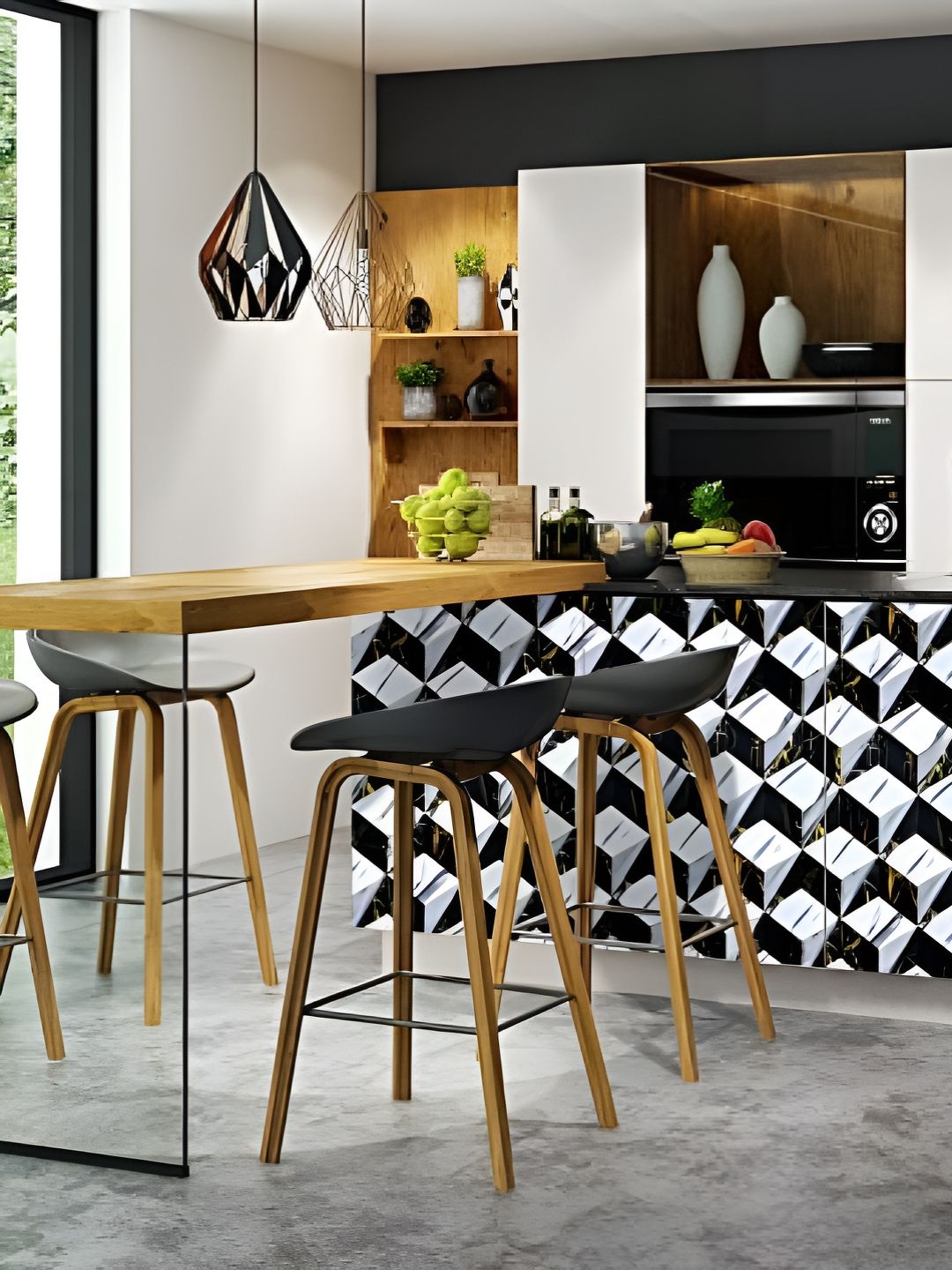 Asian royal Black & White Printed Waterproof Wallpaper-picture-10