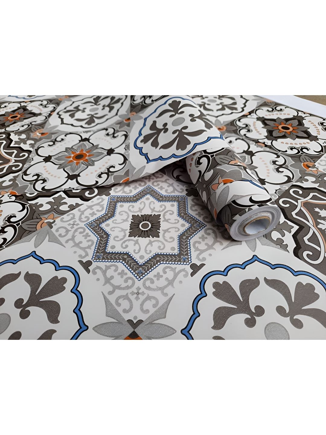 Asian royal Blue & White Waterproof Wallpaper-picture-34