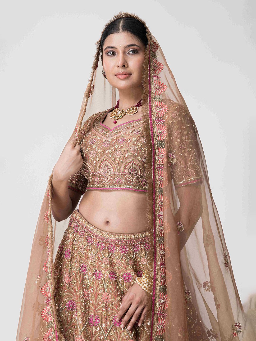 The Front Row Embellished Thread Work Ready to Wear Lehenga & Blouse With Dupatta-image-31