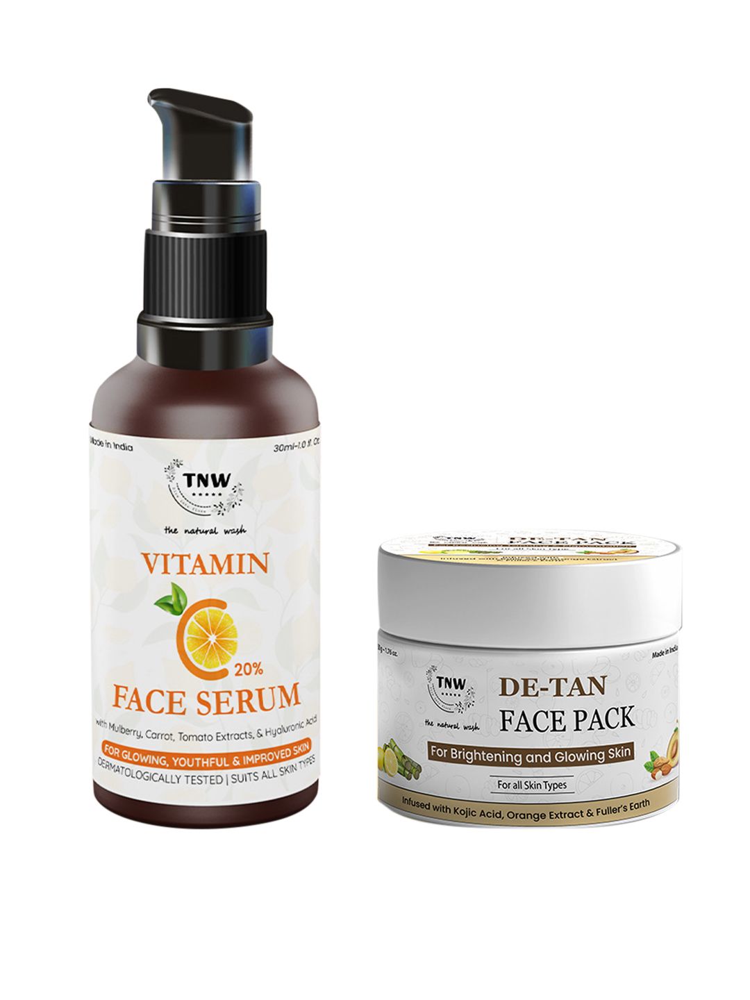 TNW the natural wash Set of De-Tan Face Pack - 50g & Vitamin C Face Serum - 30ml-picture-36