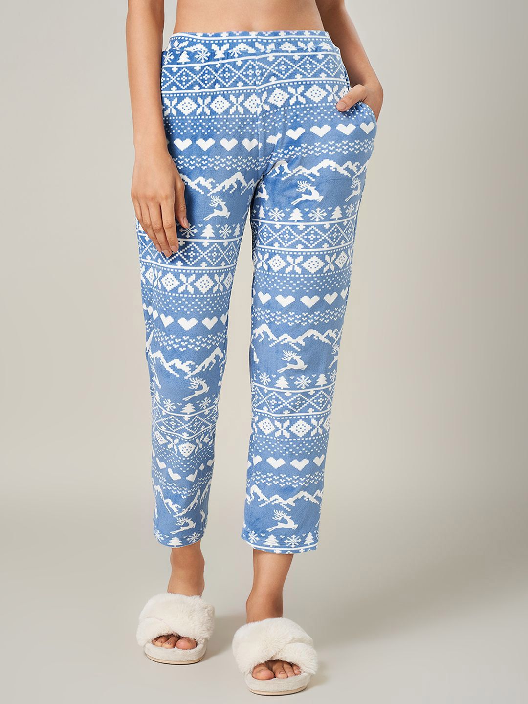 Dreamz by Pantaloons Printed Mid-Rise Straight Lounge Pants-picture-33