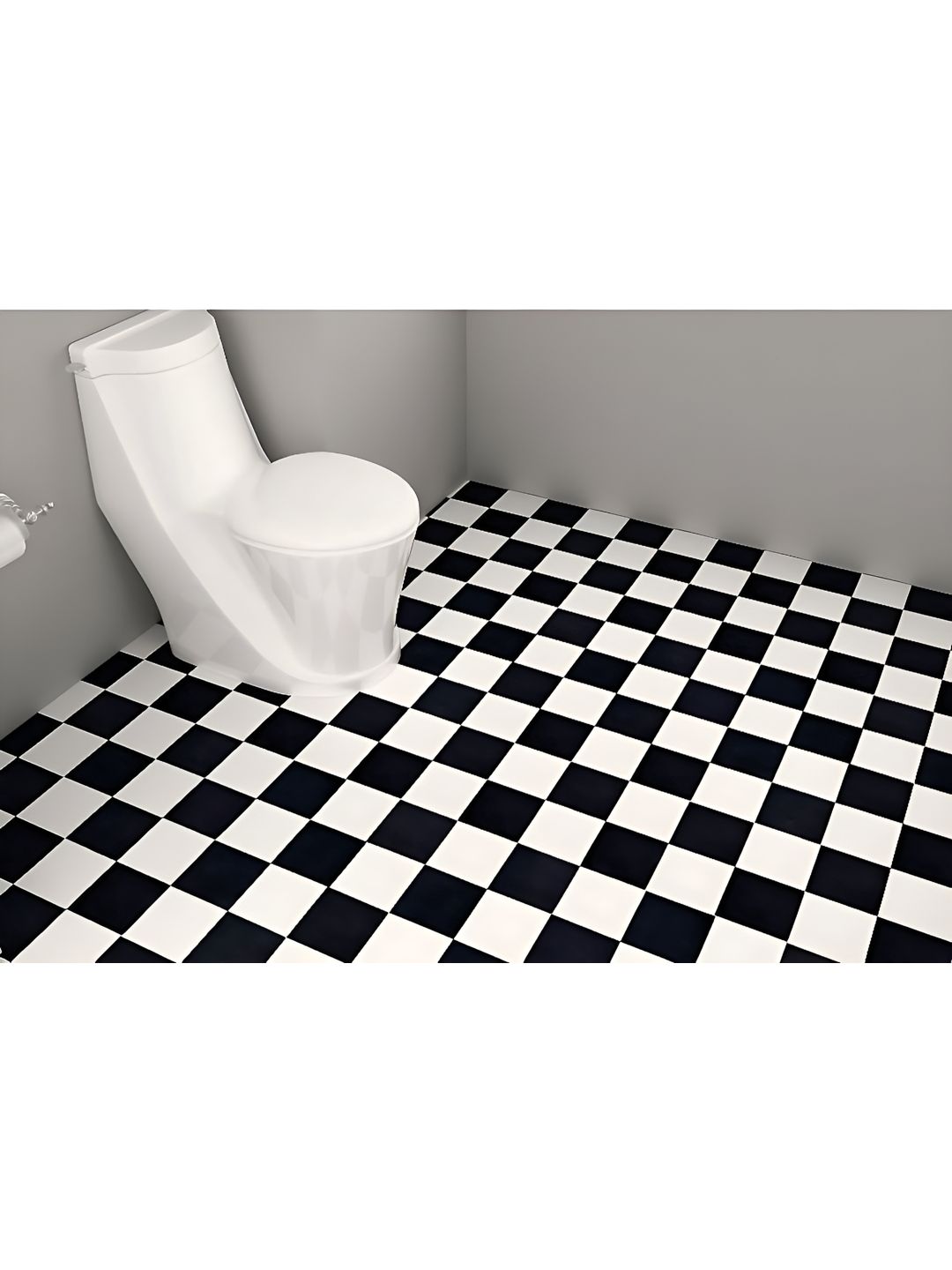 Asian royal Black & White Checked Waterproof Wallpaper-picture-35