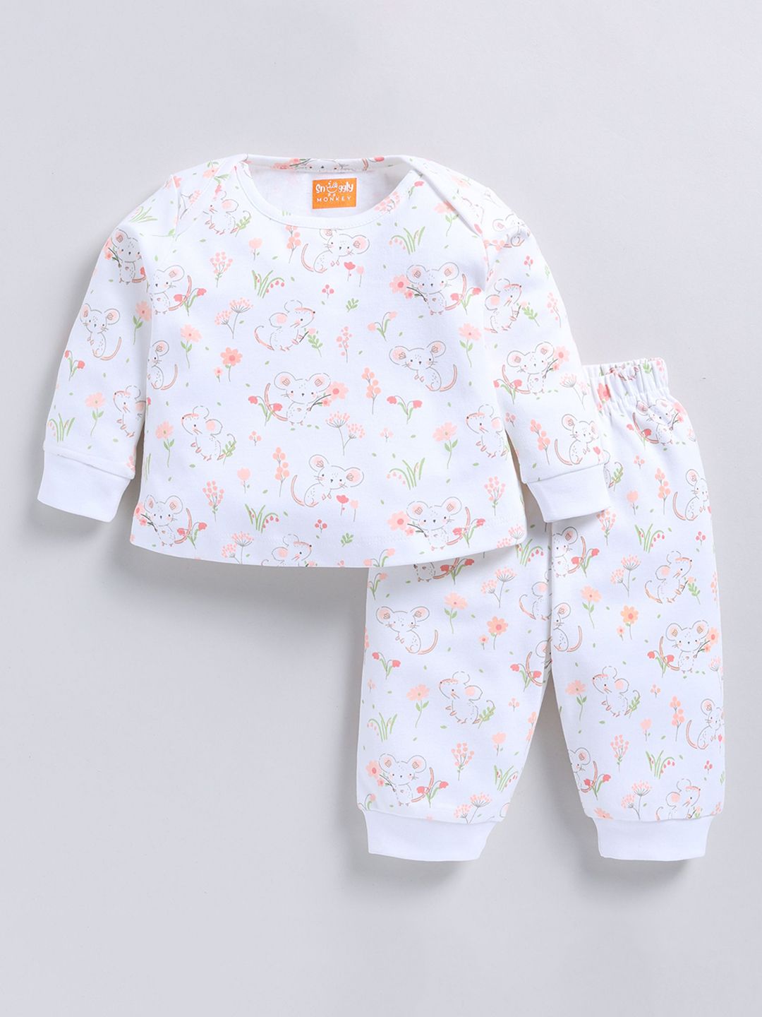 SNUGGLY MONKEY Kids Printed Pure Cotton T-shirt with Trousers-picture-41