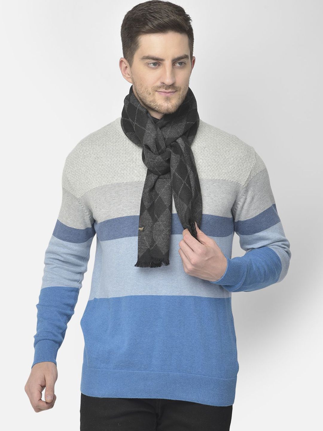 Cazzano Men Checked Acrylic Mufflers-picture-14