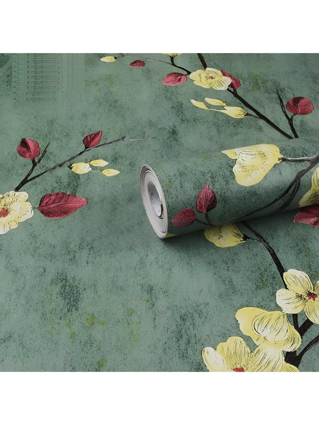 Asian royal Green & Yellow Printed Waterproof Wallpaper-picture-28