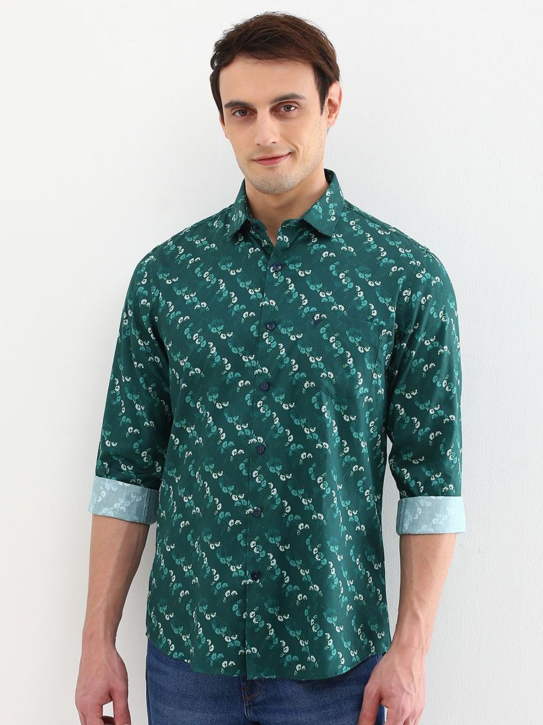 Allen Solly Men Slim Fit Floral Opaque Printed Casual Shirt-image-48