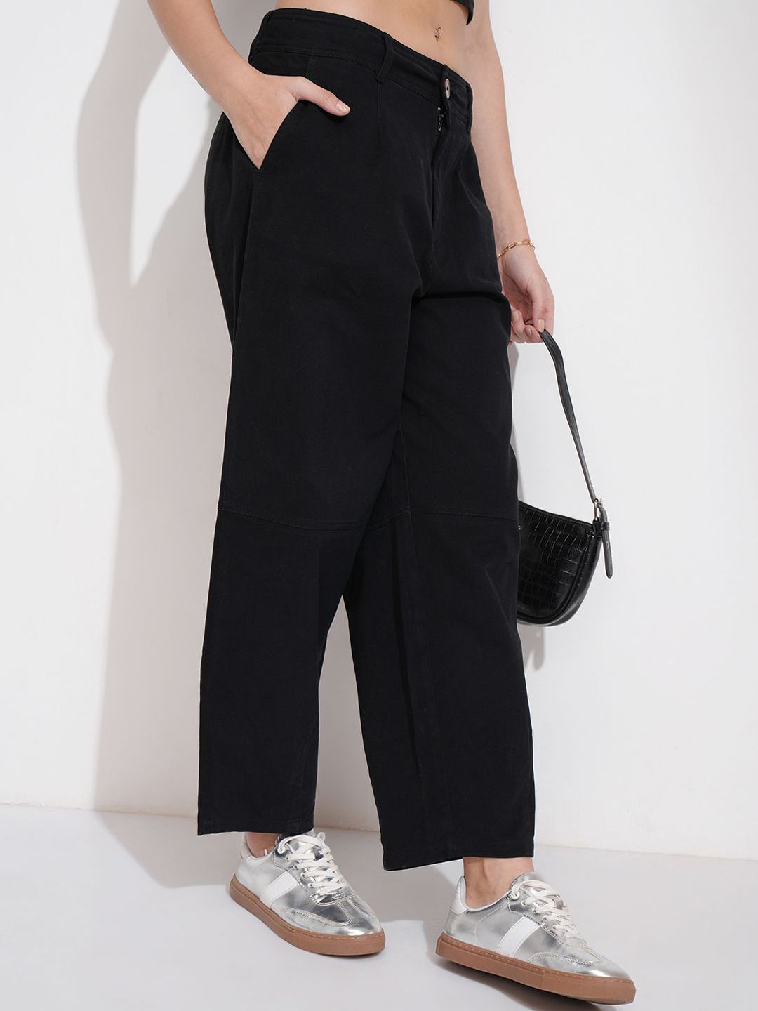 Basics By Tokyo Talkies Women Regular Fit Mid-Rise Trousers-picture-24