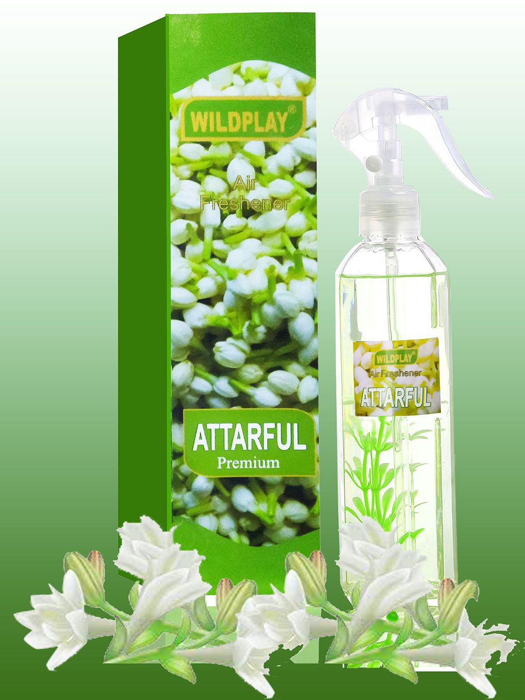 WILDPLAY Green & Transparent Premium Aatarful Room Air Freshener Spray - 250 ml-picture-37