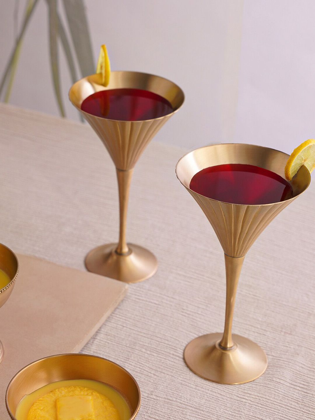 JAYPORE Gold-Toned 2 Pieces Brass Water Glasses-picture-31