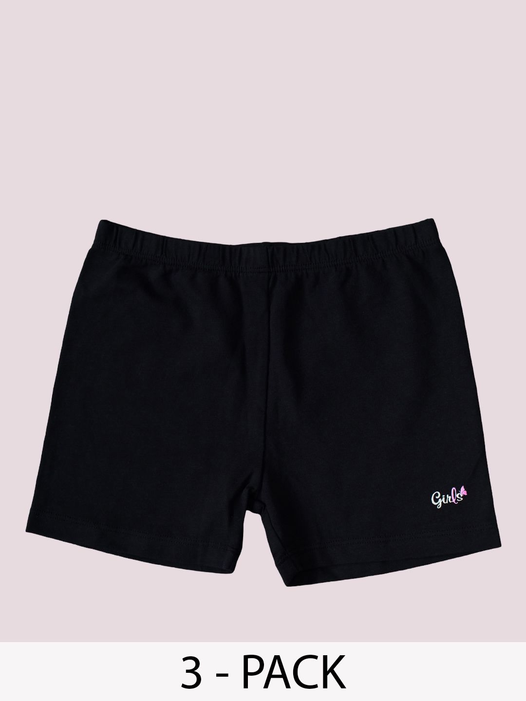 SOIE Girls Pack of 3 Cotton Spandex Mid Thigh Length Solid Cycling Shorts for Girls-picture-21